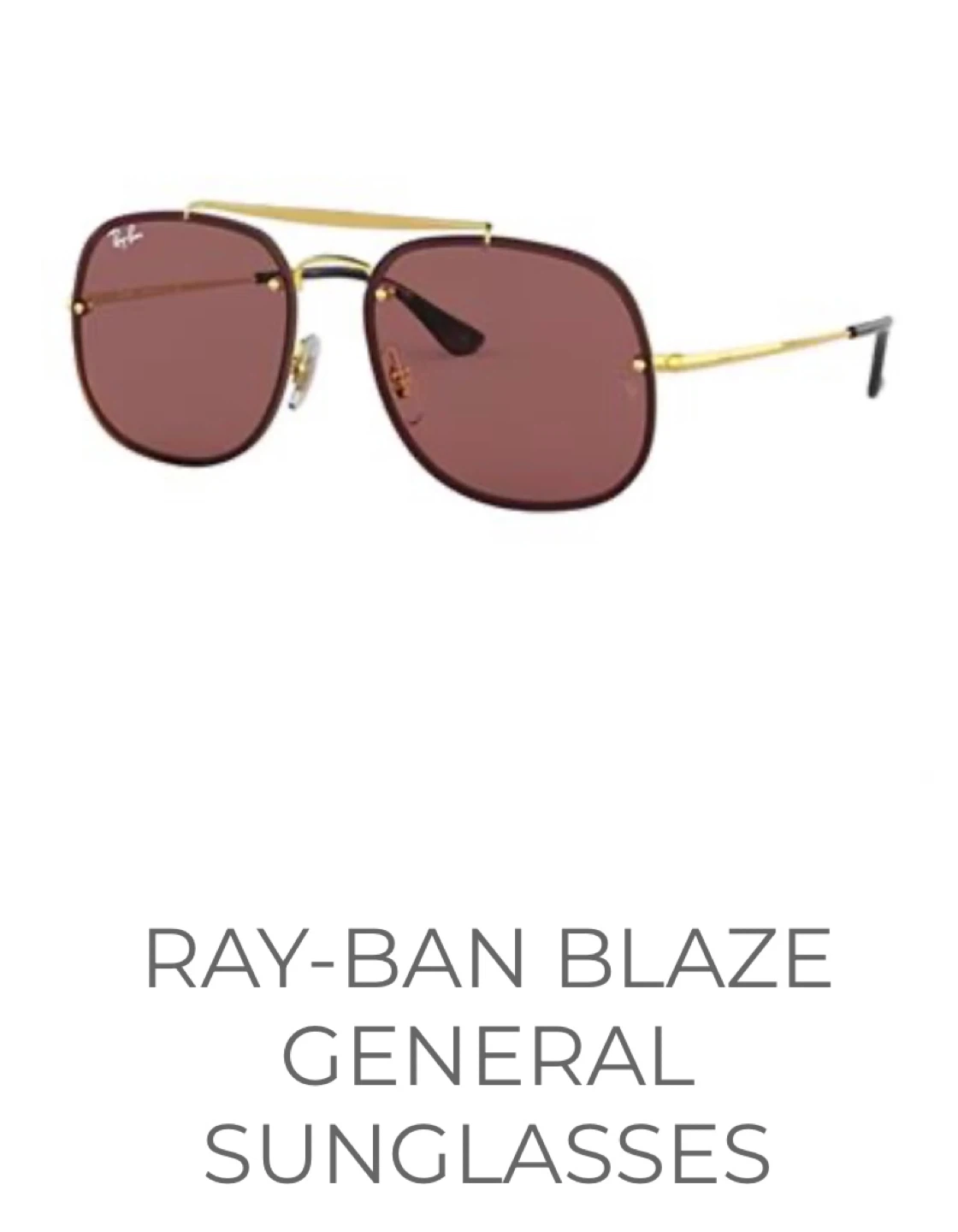 Brand new Ray-Ban Blaze Sunglasses Gold Frame Brown Lens
