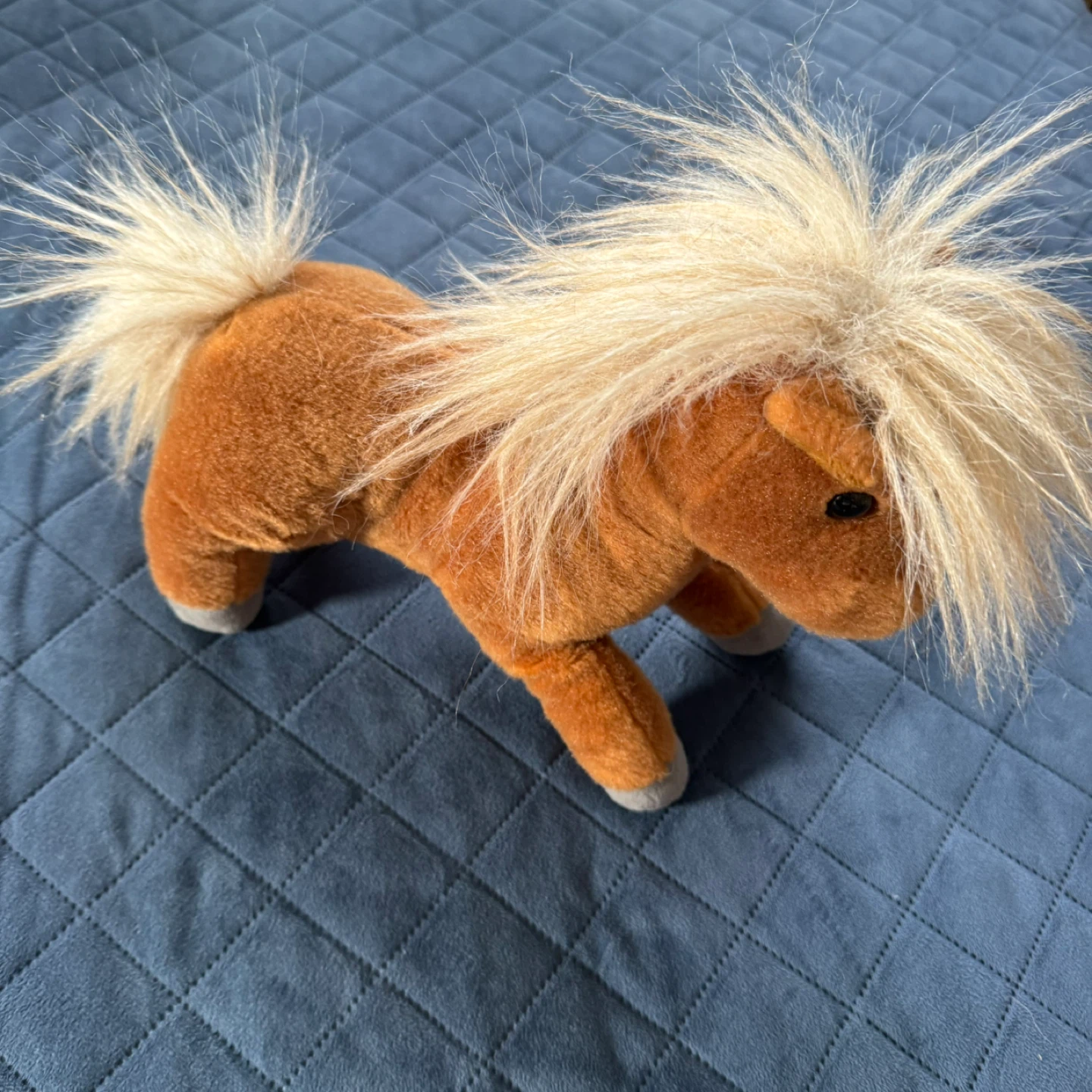 Aurora Brown Horse Pony Plush Animal Blonde Mane Soft Toy