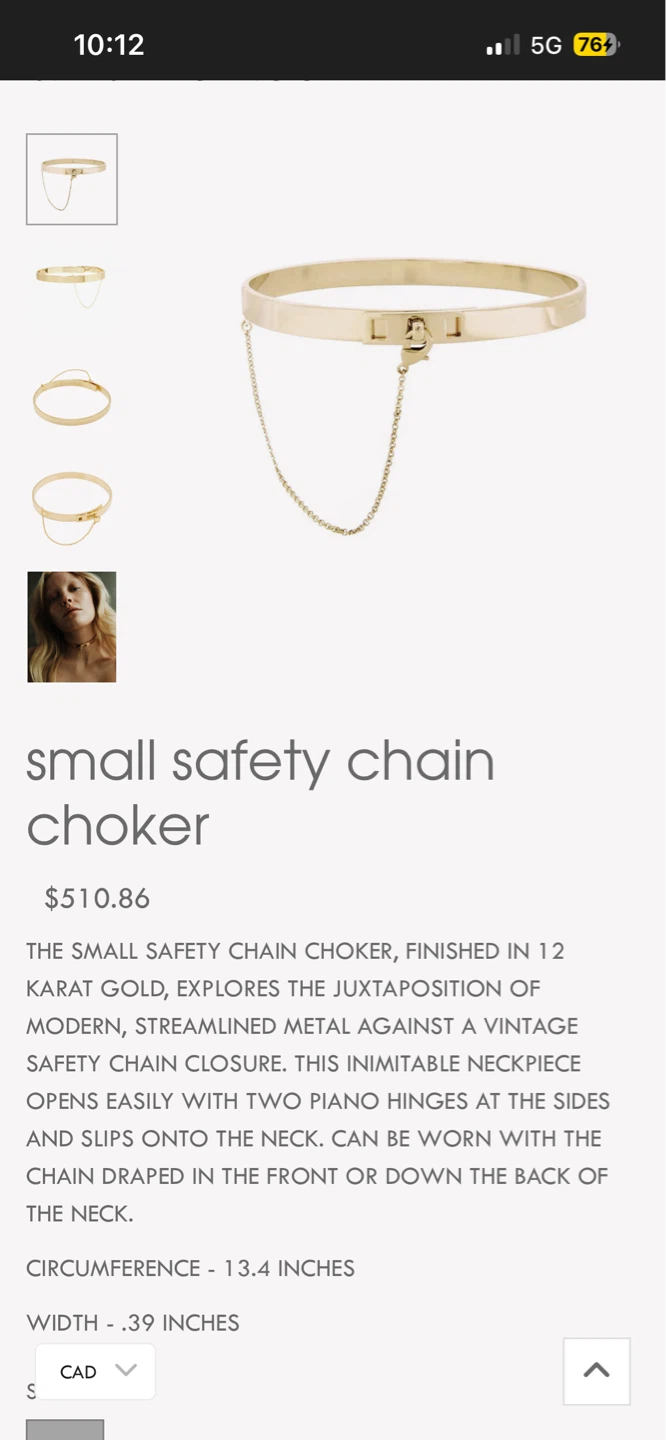 Eddie Borgo Gold Safety Chain Choker - photo 2