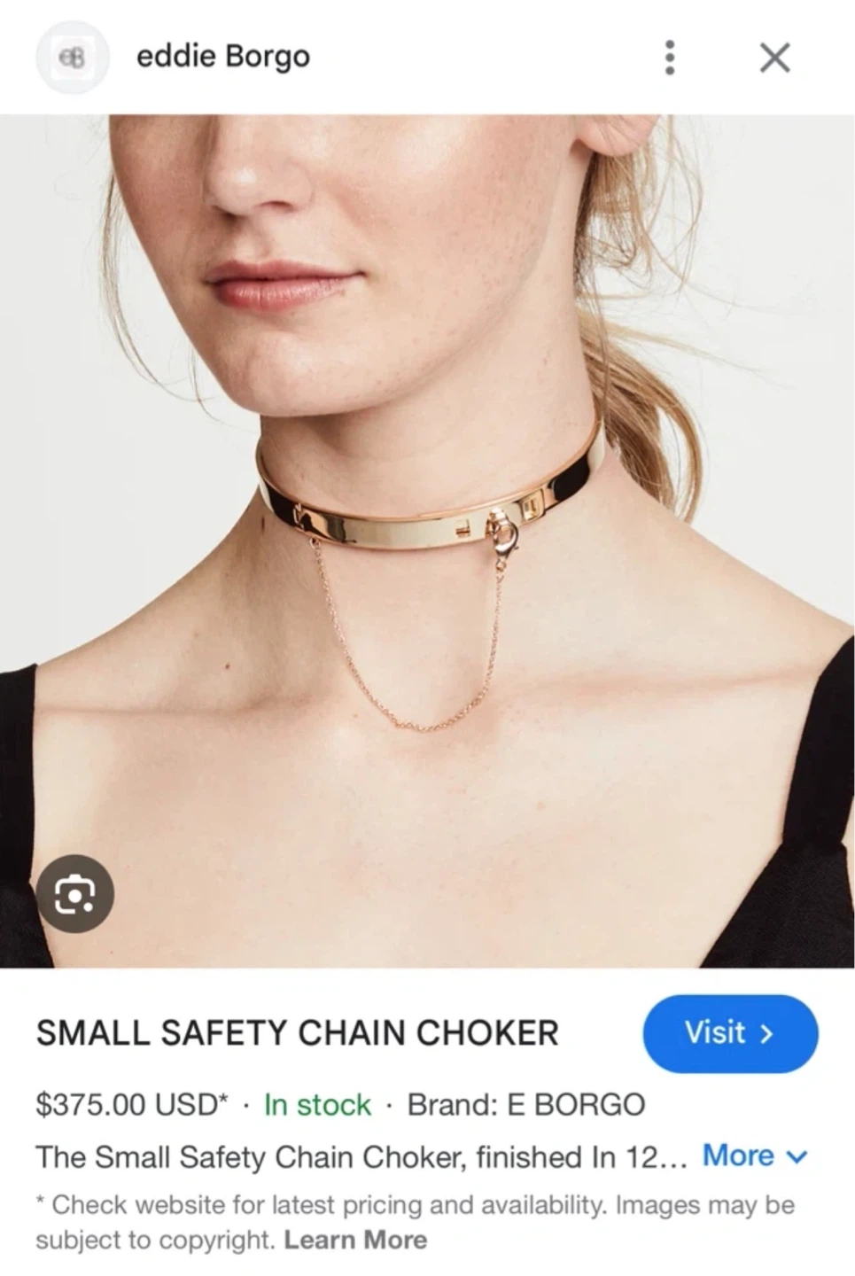 Eddie Borgo Gold Safety Chain Choker