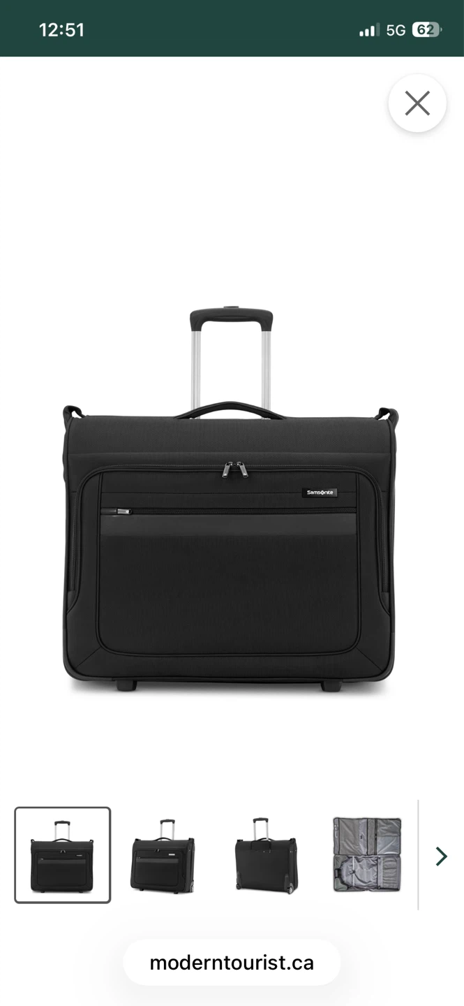Samsonite Black Wheeled Garment Bag Suitcase