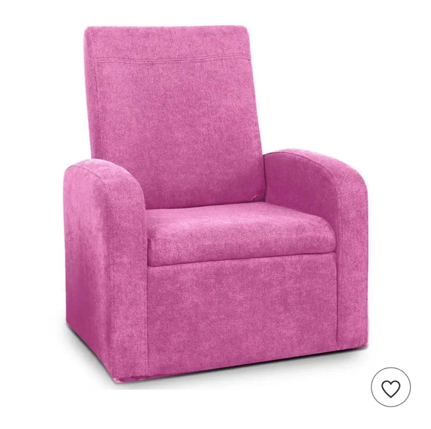 Pink Kids Upholstered Recliner with Storage - photo 4