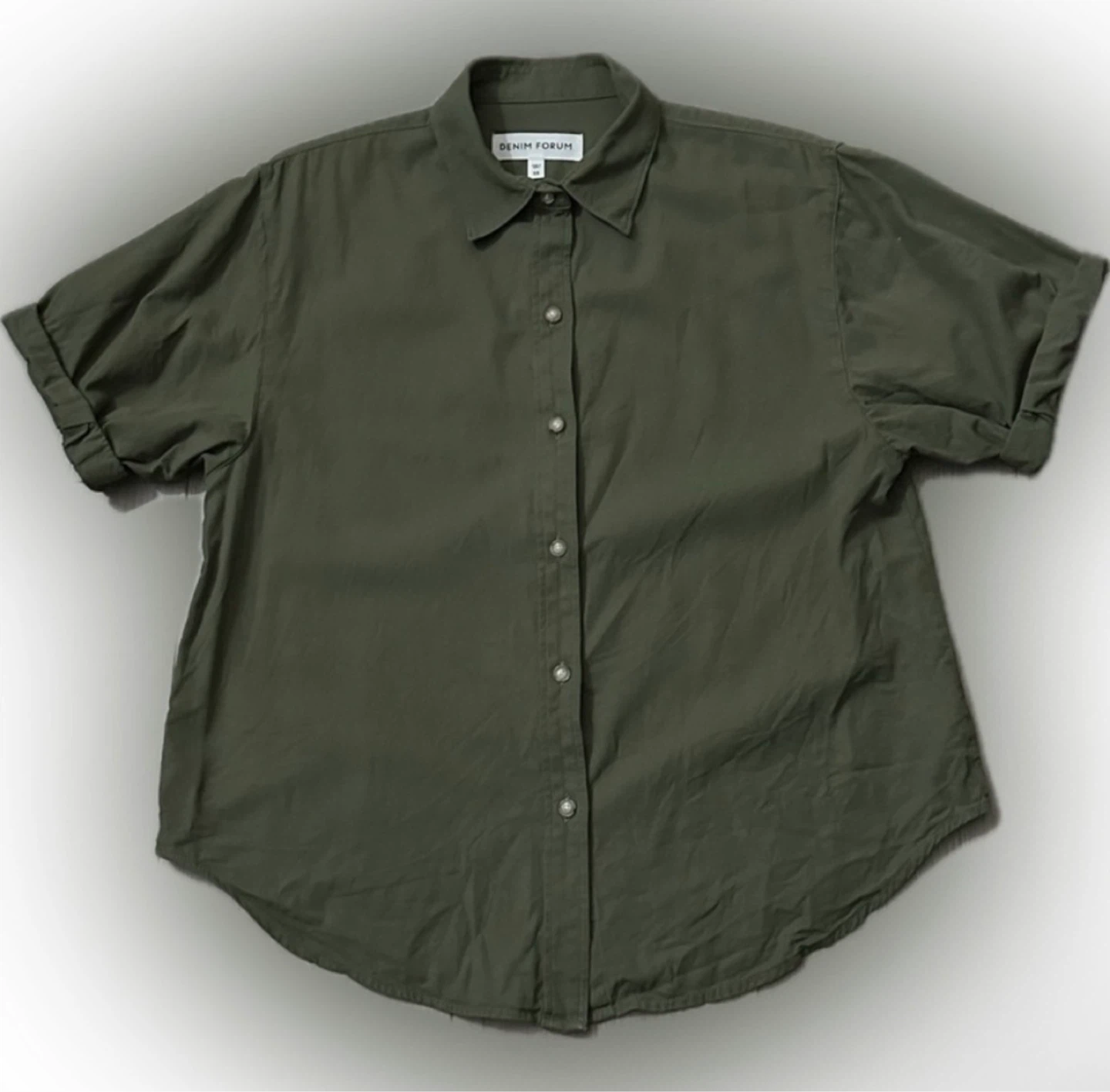 Aritzia Denim Forum The Jane Shirt | Olive Leaf Green - photo 5