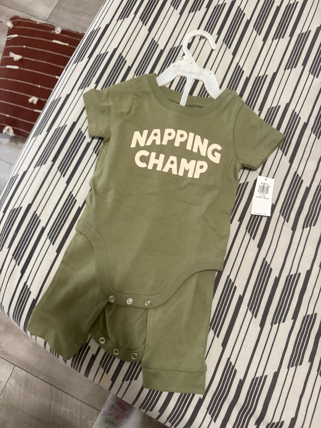 Baby "Napping Champ" Bodysuit and Pants Set
