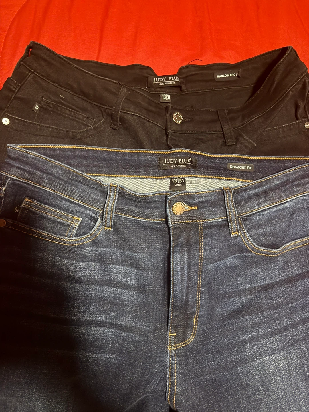 Judy Blue Jeans - Black and Dark Wash (Size 13/31)