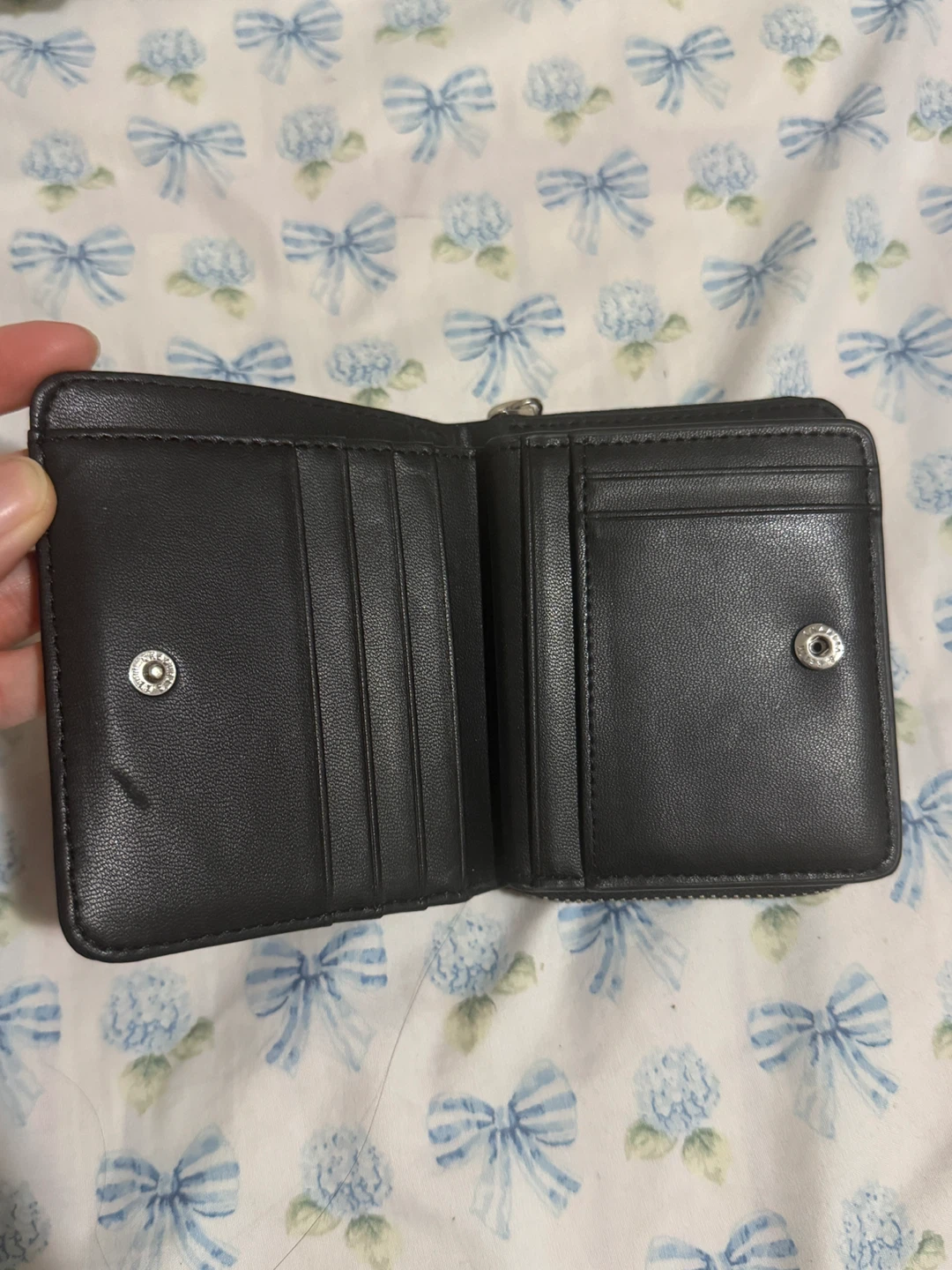 Charles & Keith Black Bi Fold Leather Wallet - photo 3