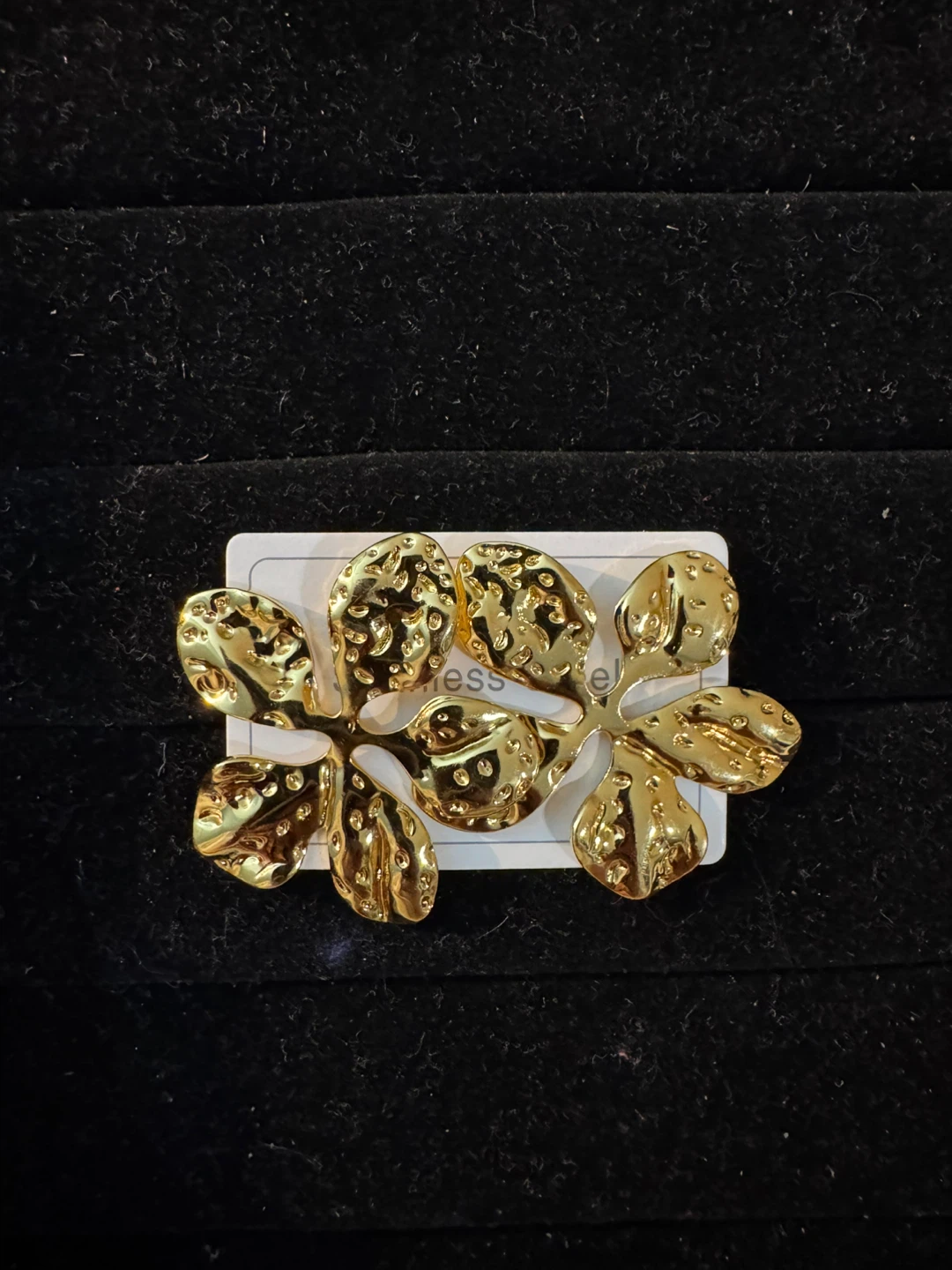 Gold Flower earring - Stainless Steel - photo 3