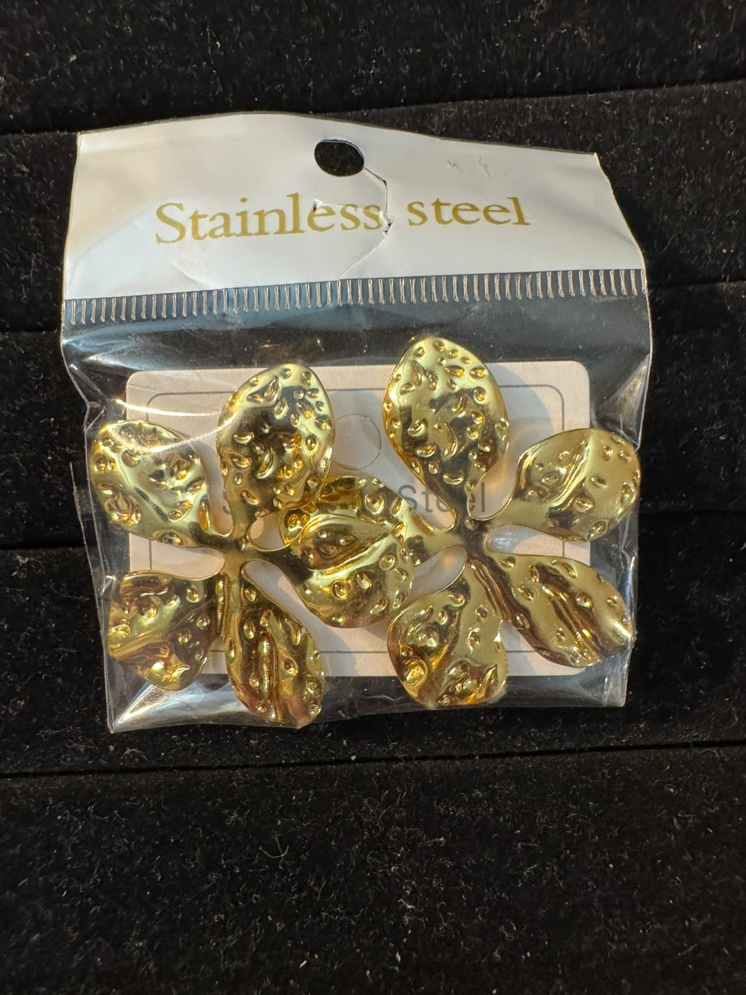 Gold Flower earring - Stainless Steel - photo 2