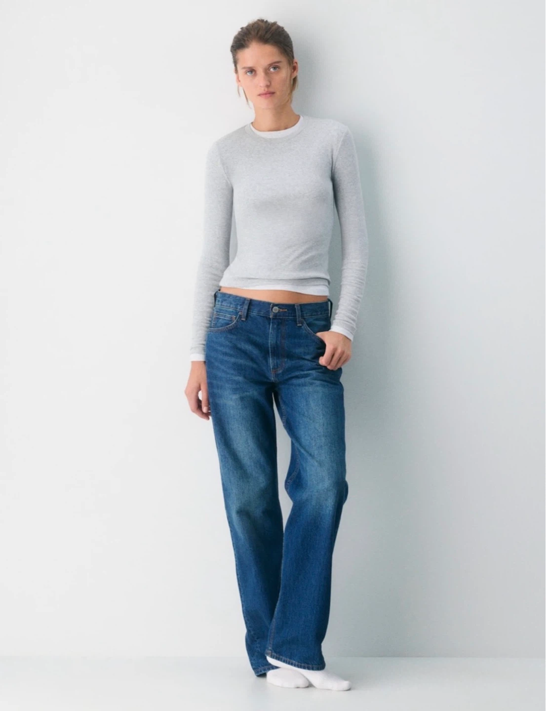 Aritzia HomeStretch™ Rib Solo Longsleeve | Heather Chrome - photo 2