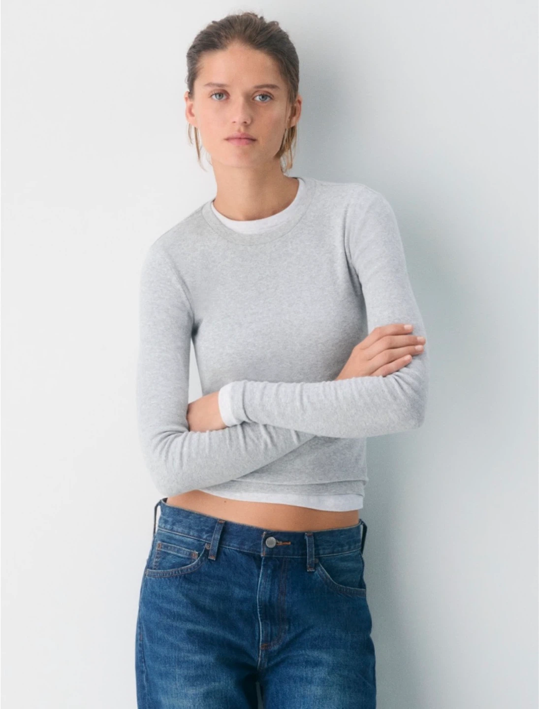 Aritzia HomeStretch™ Rib Solo Longsleeve | Heather Chrome