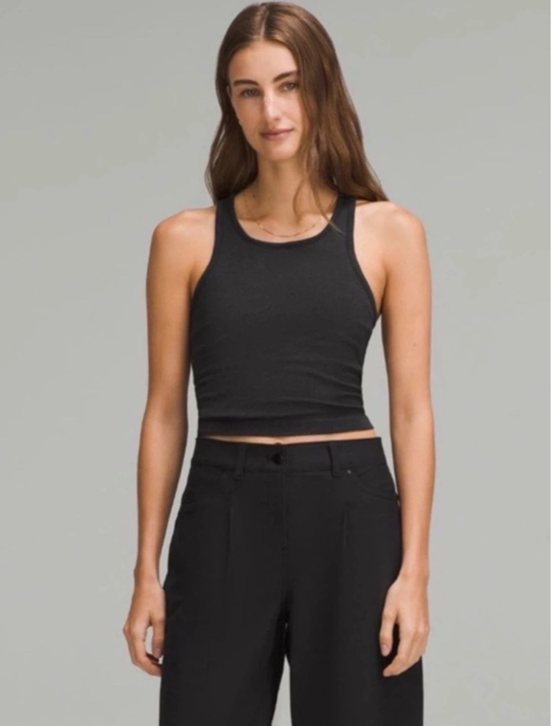 Lululemon Ebb to Street Cropped Racerback Tank Top | Black