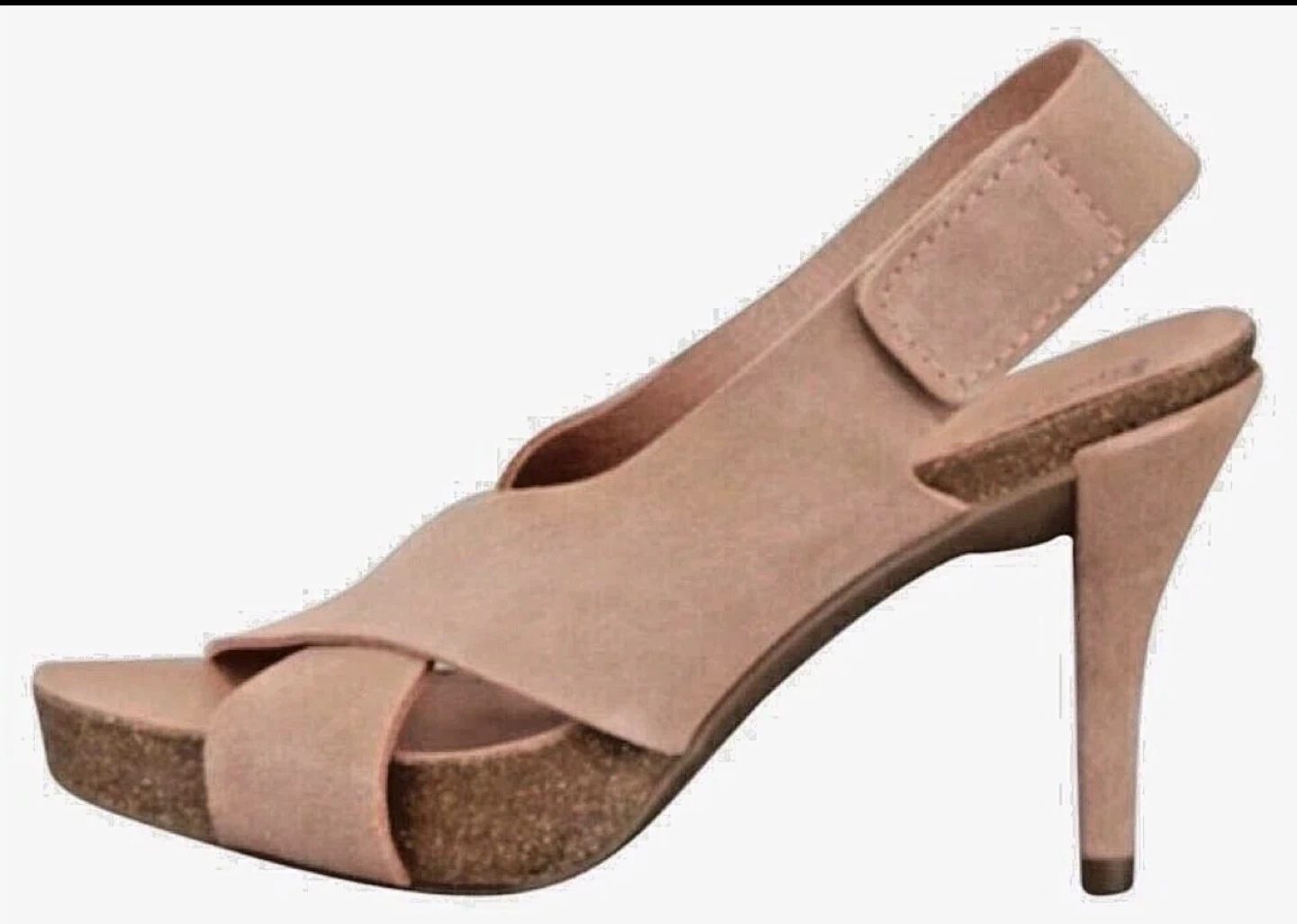 🌱 Pedro Garcia Nude 'libby' Mid heel Suede Sandals 37.5 7.5 8