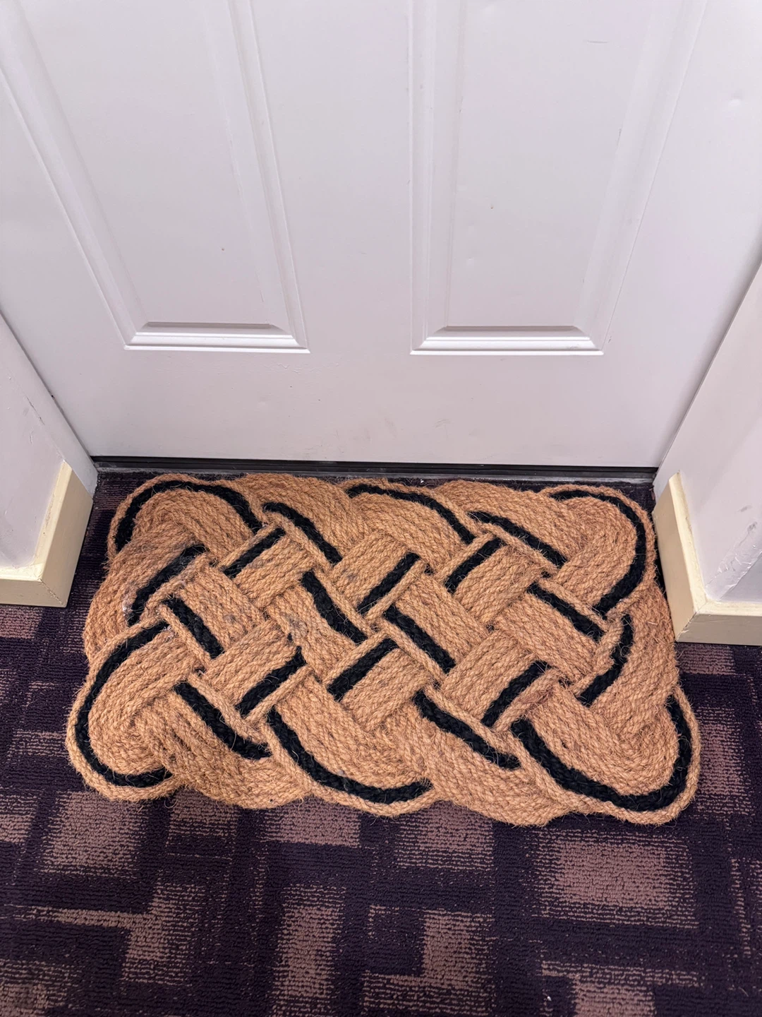 West Elm Braided Coir Doormat with Black Trim