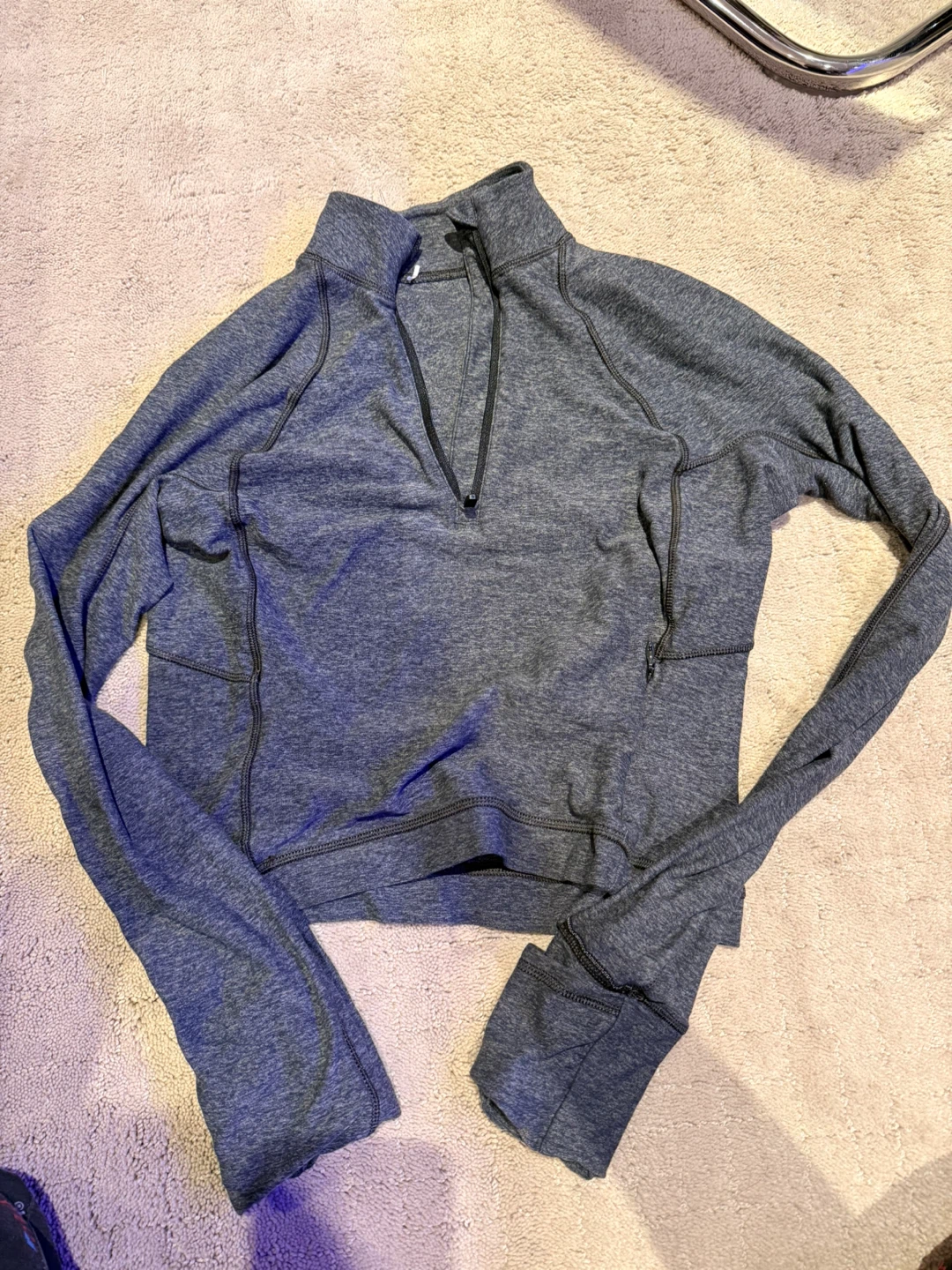 Lululemon Grey Half-Zip Long Sleeve Top