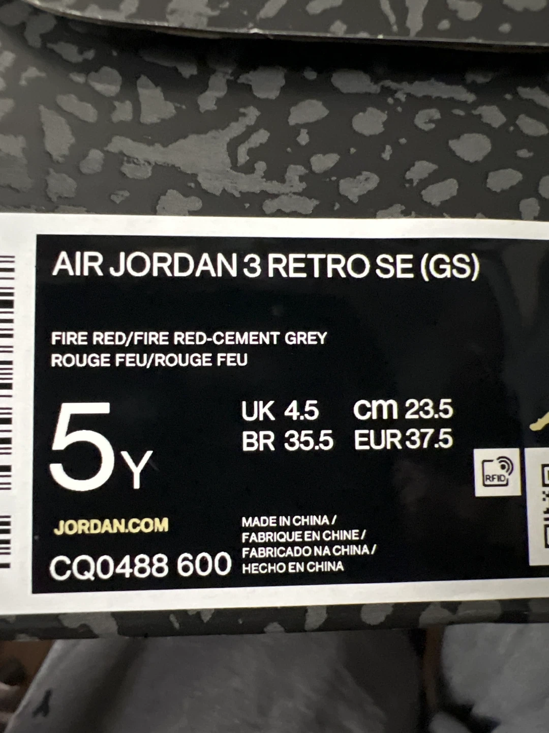 Air Jordan 3 Retro SE (GS) Fire Red/Fire Red-Cement Grey Shoes - photo 3