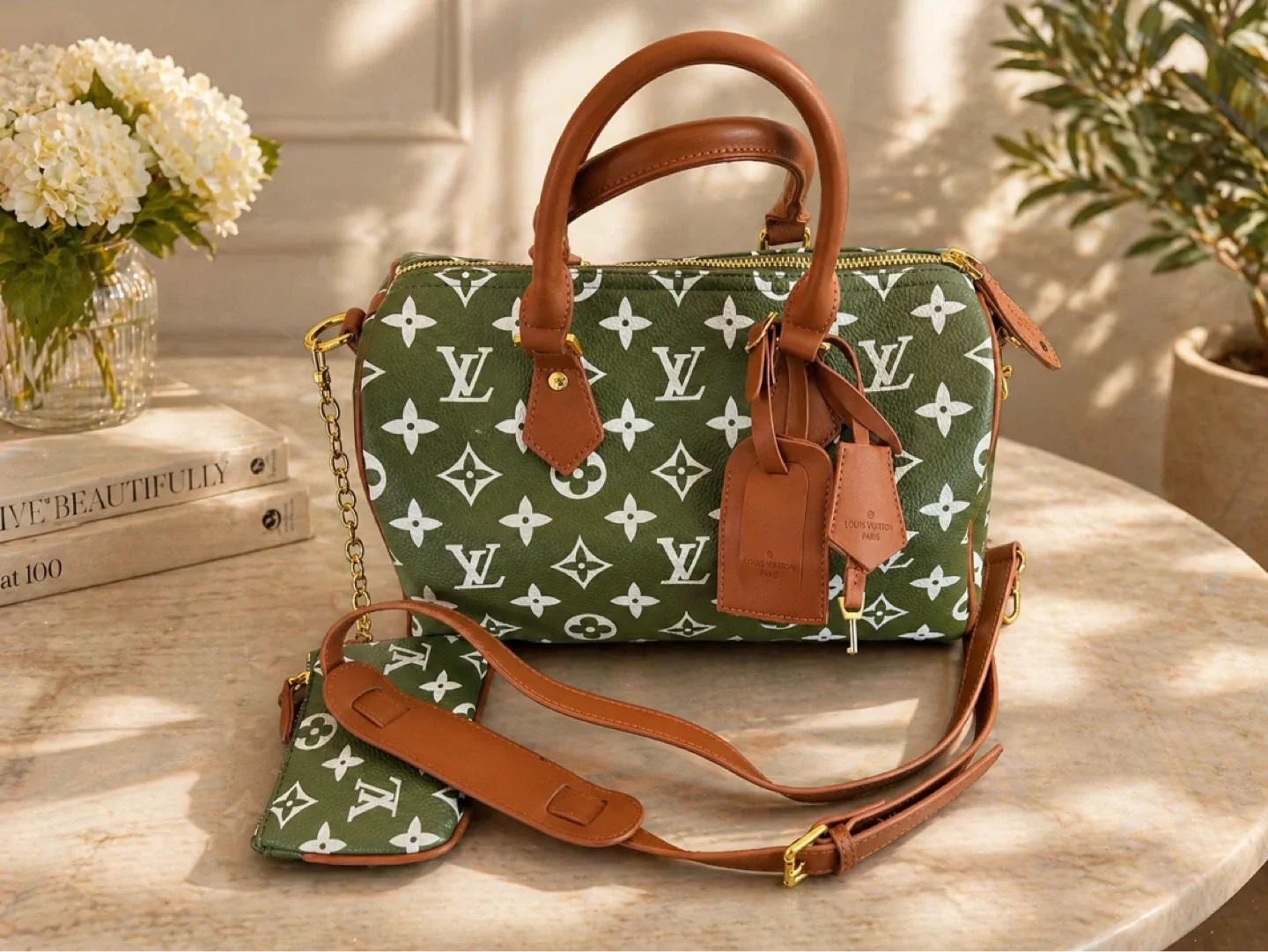 Speedy 30 Bag - Green Monogram