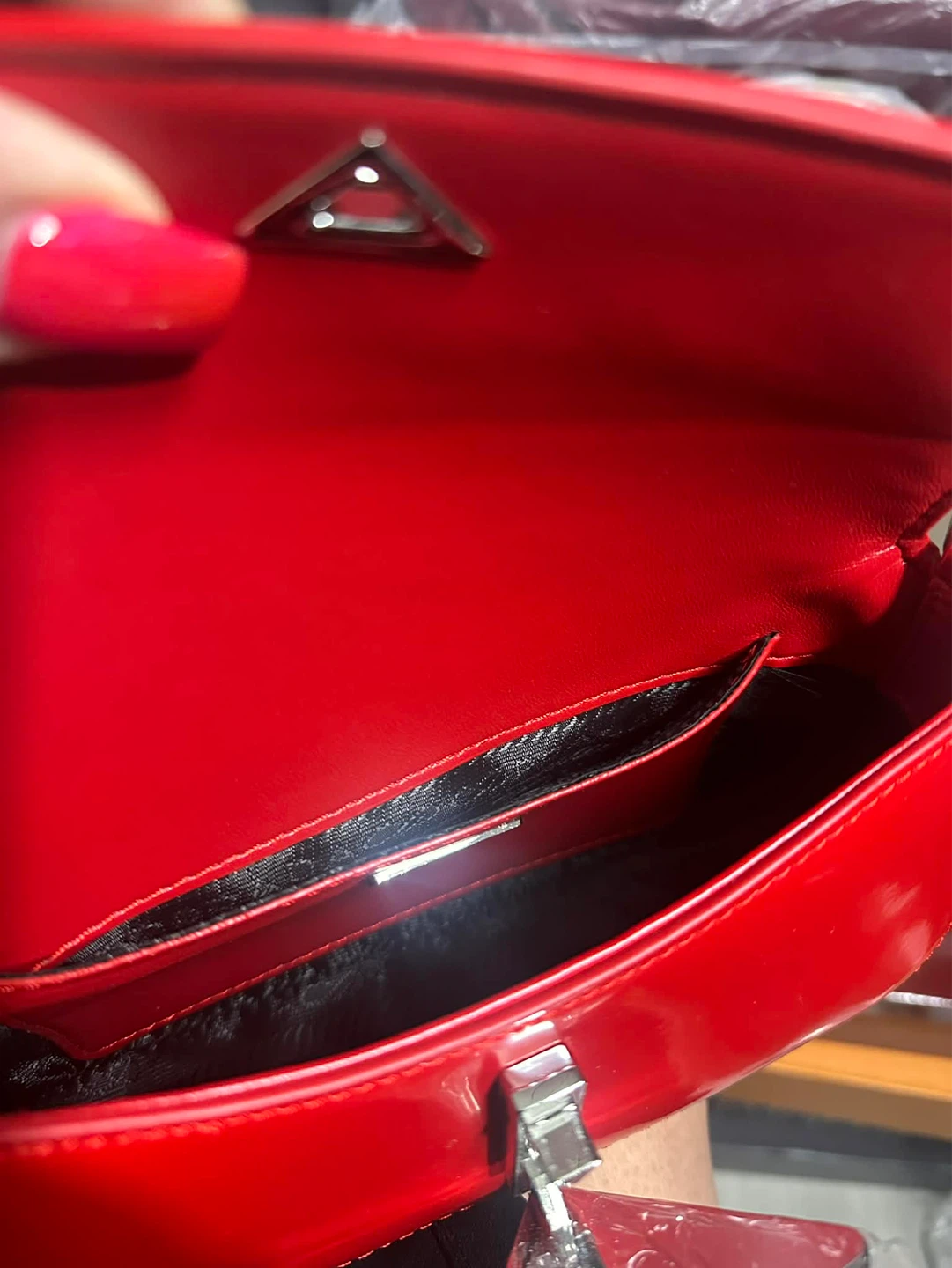 P Red Patent Shoulder Bag - photo 3