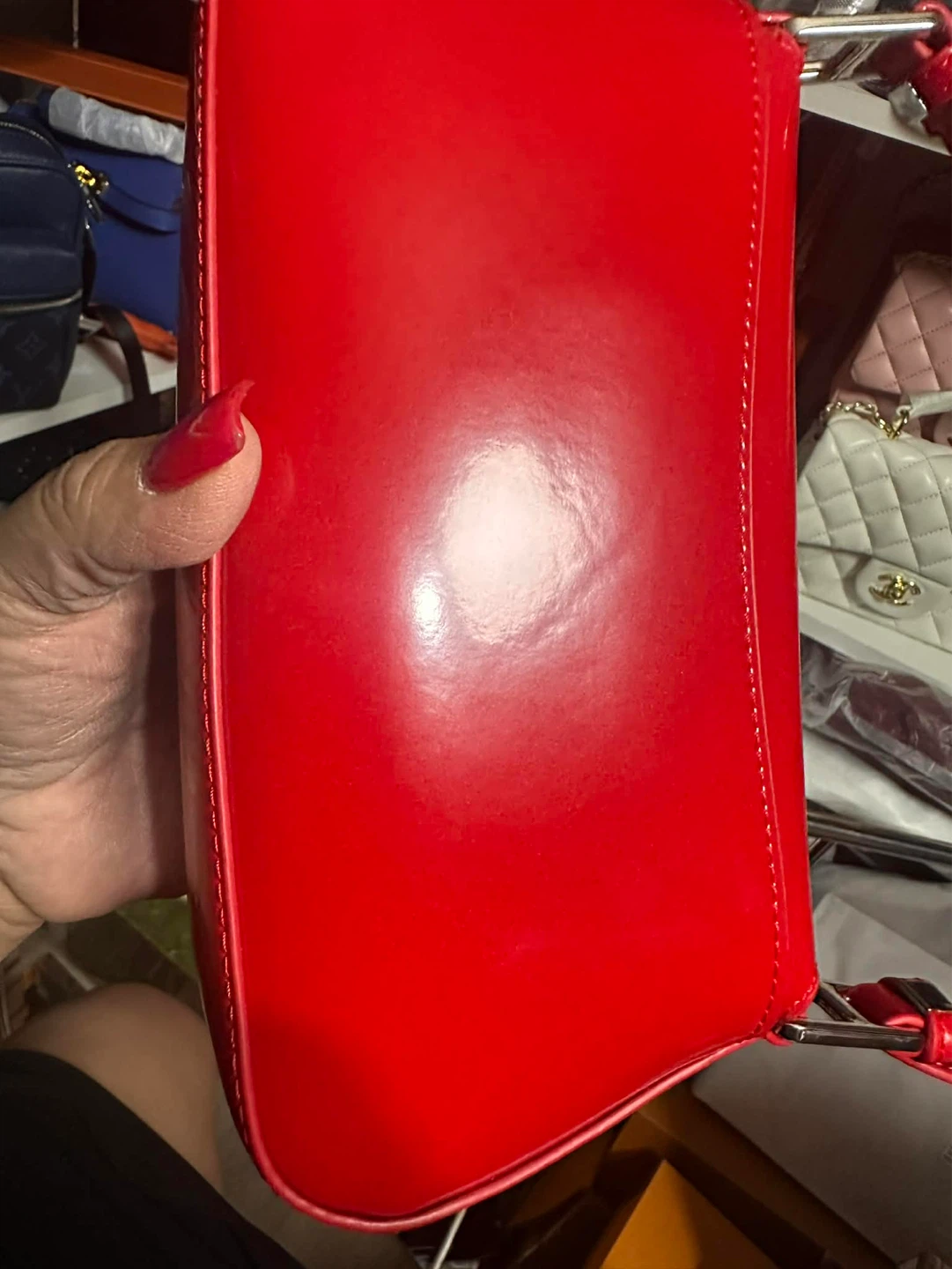 P Red Patent Shoulder Bag - photo 4