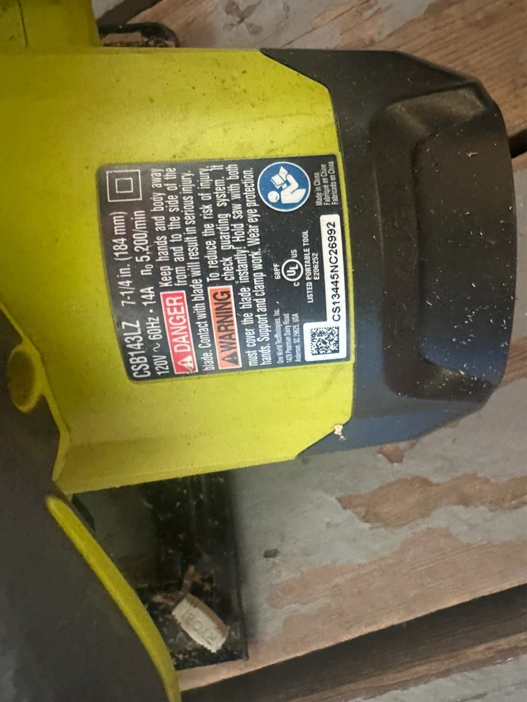 Ryobi CSB143LZ Circular Saw - photo 2