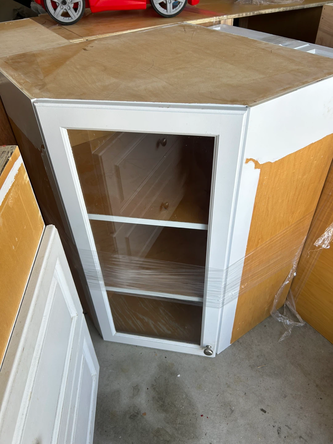White Kitchen Cabinets with Drawers and Glass Door - photo 2