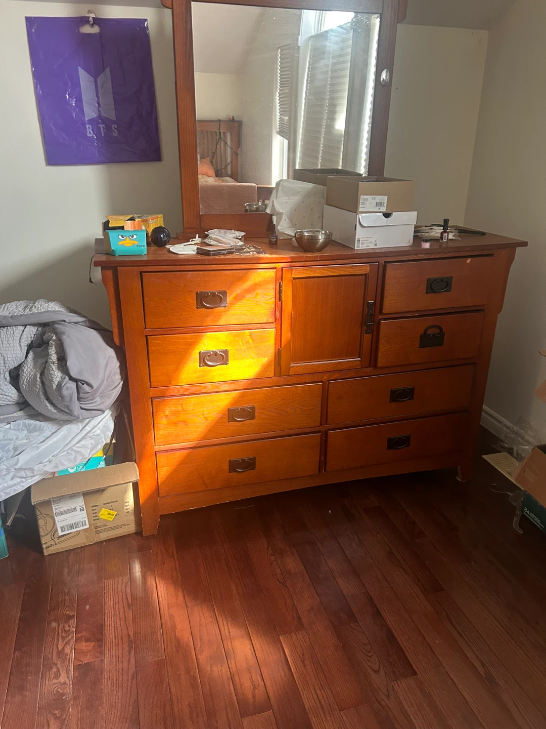 Wooden Dresser with Mirror - photo 2