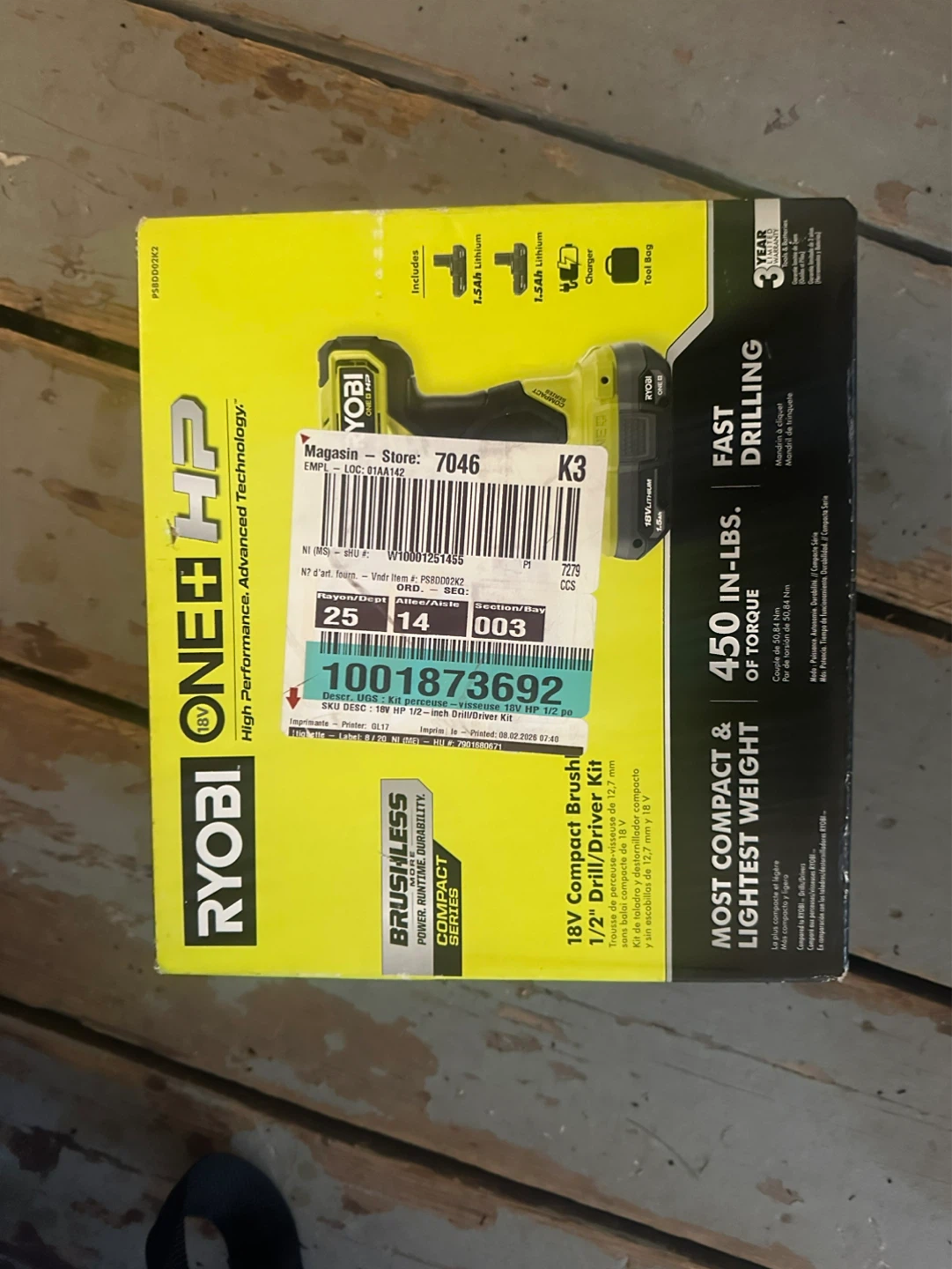 Ryobi ONE+ HP 18V Compact Brushless Drill/Driver Kit