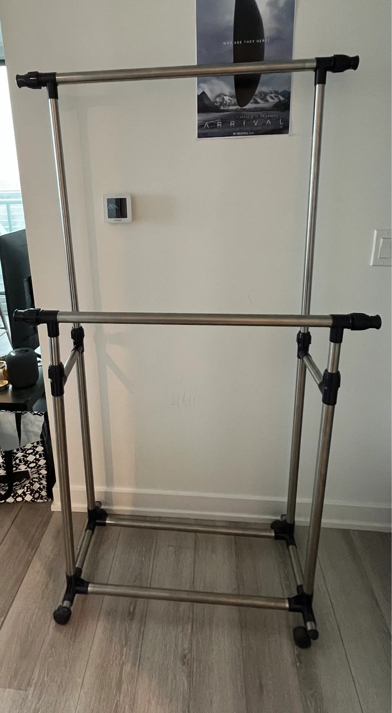 Double Rod Garment Rack on Wheels - photo 2