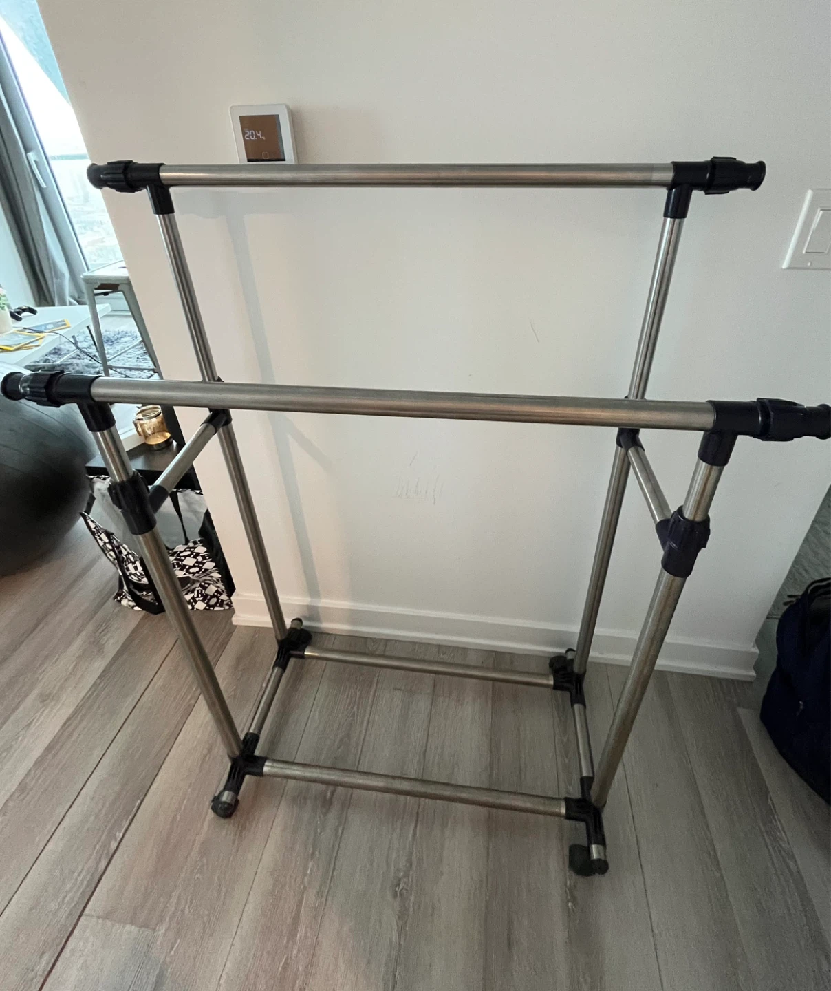 Double Rod Garment Rack on Wheels