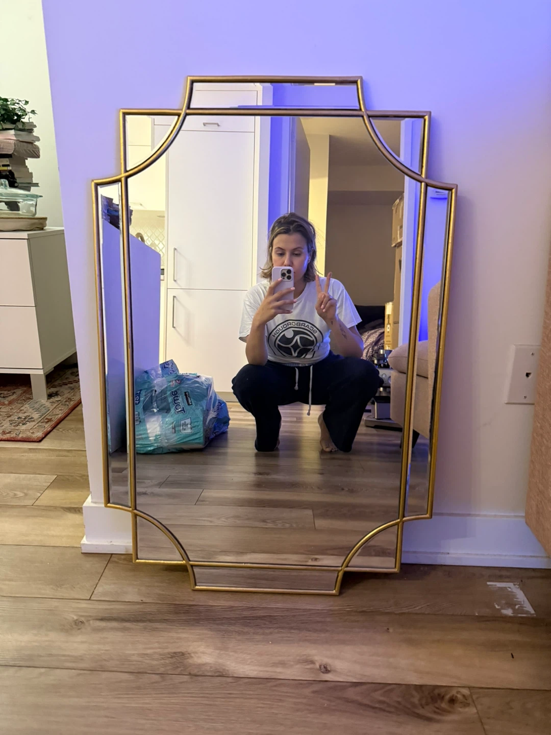 Gold Geometric Wall Mirror