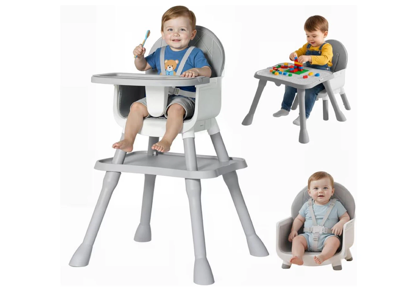 6-in-1 Baby High Chair with Booster Seat & Table Set