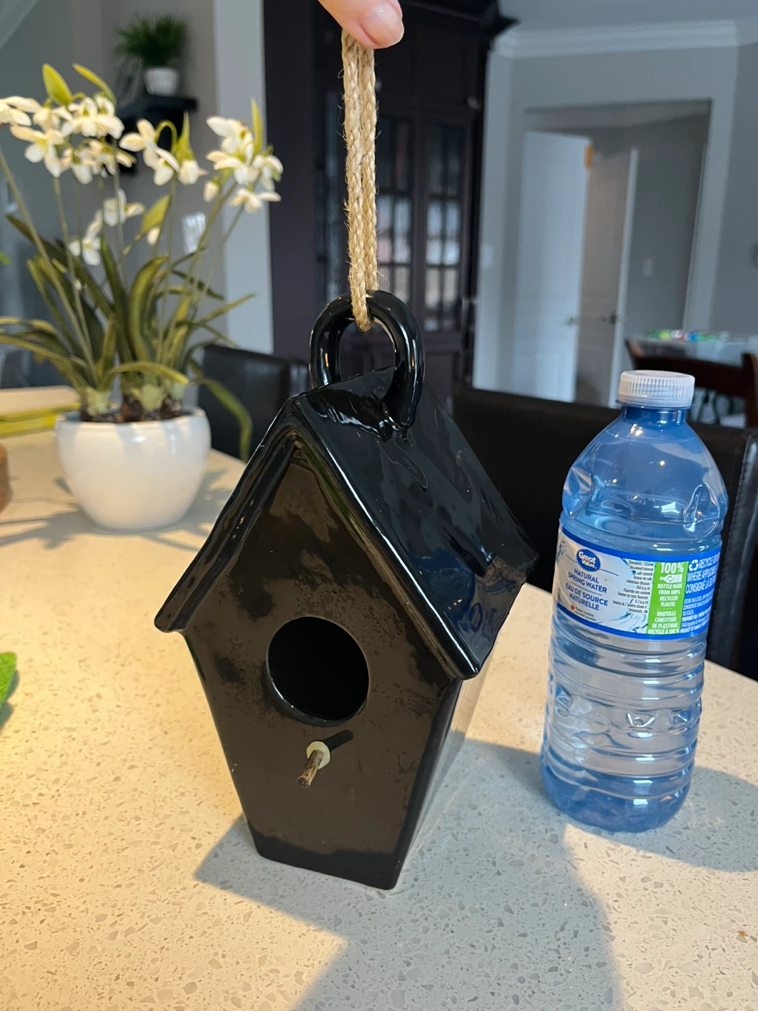 Brand new black glazed birdhouse