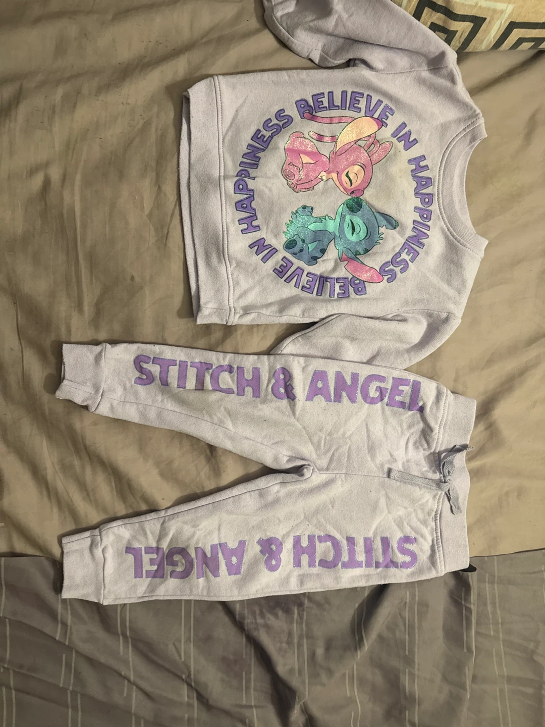 2T Girls - Disney Stitch & Angel Sweatshirt and Pants Set