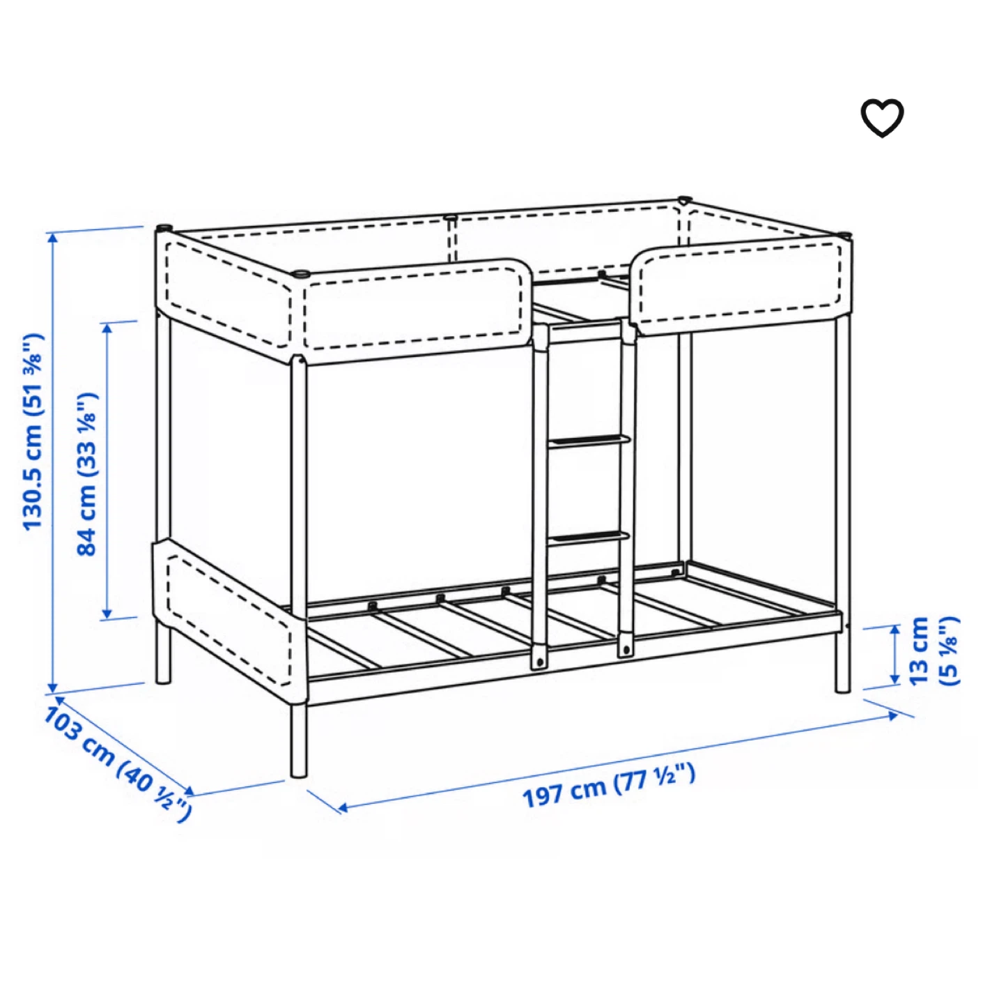 IKEA TUFFING Bunk Bed Frame, Dark Gray, Twin - photo 3