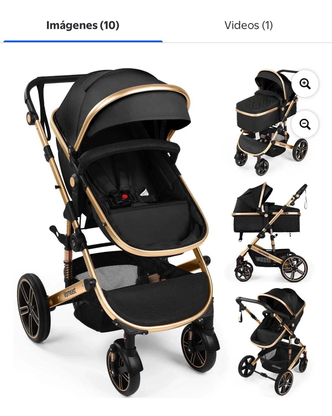 Vomeast Baby Stroller - Black and Gold