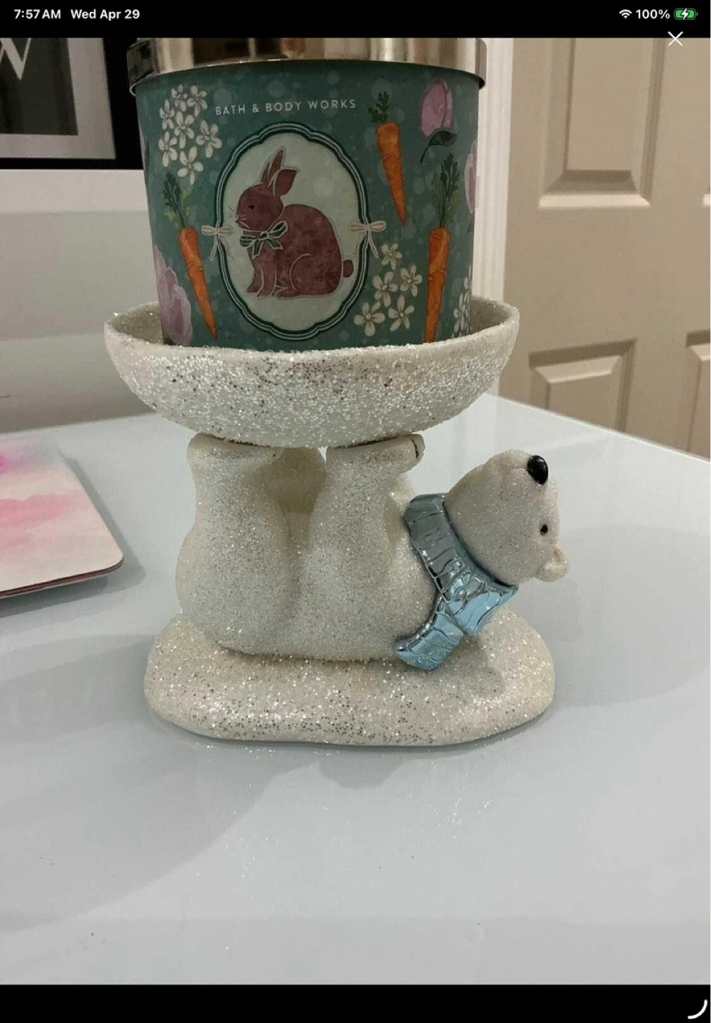 Candle not included Bath & Body Works Polar bearCandle Holder - photo 2
