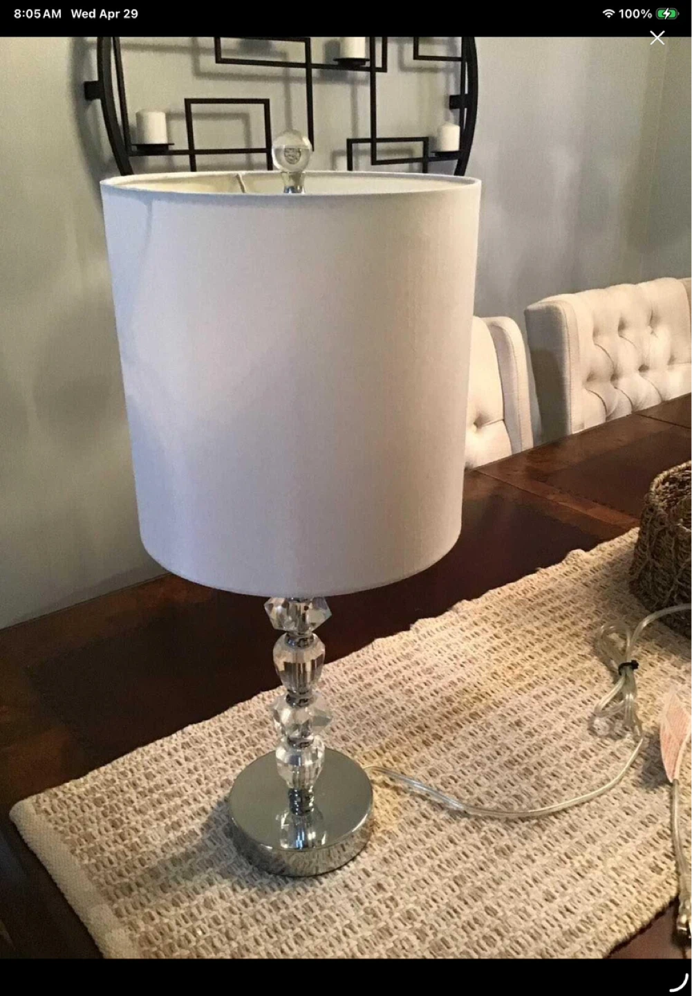 Homesense 20 inches tall lamp. Excellent condition