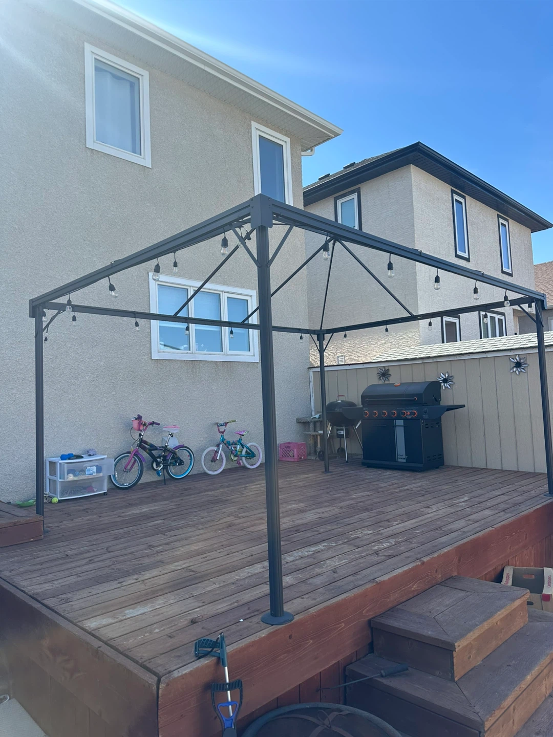 Outdoor Patio Gazebo with String Lights