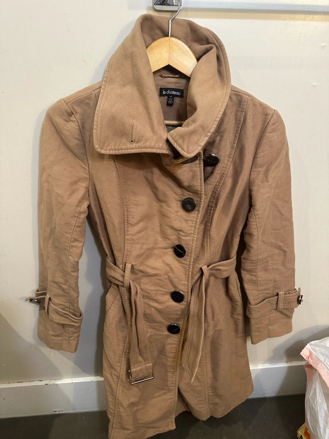 Le Chateau Women's Tan Trench Coat - Size S