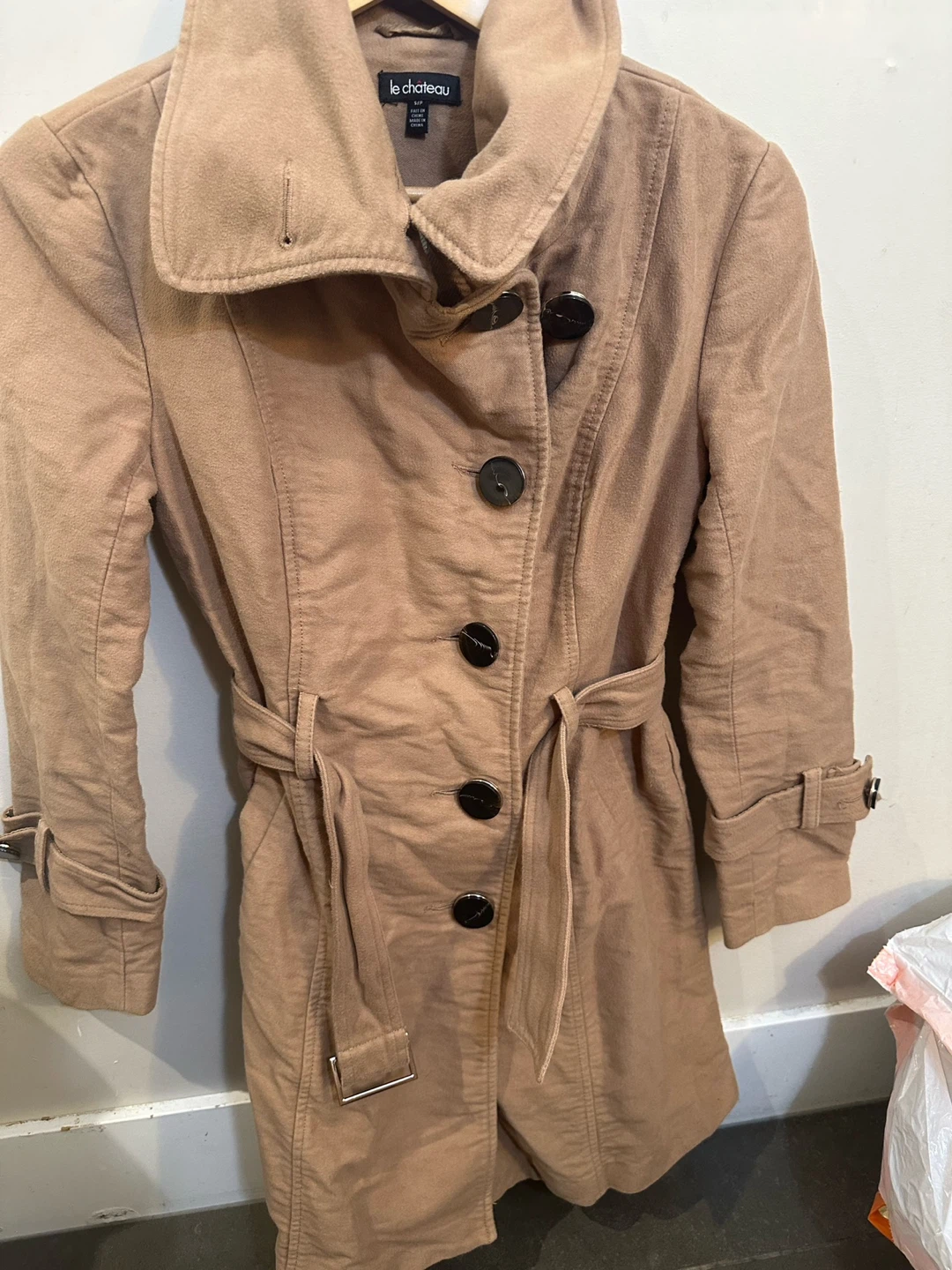 Le Chateau Women's Tan Trench Coat - Size S - photo 2