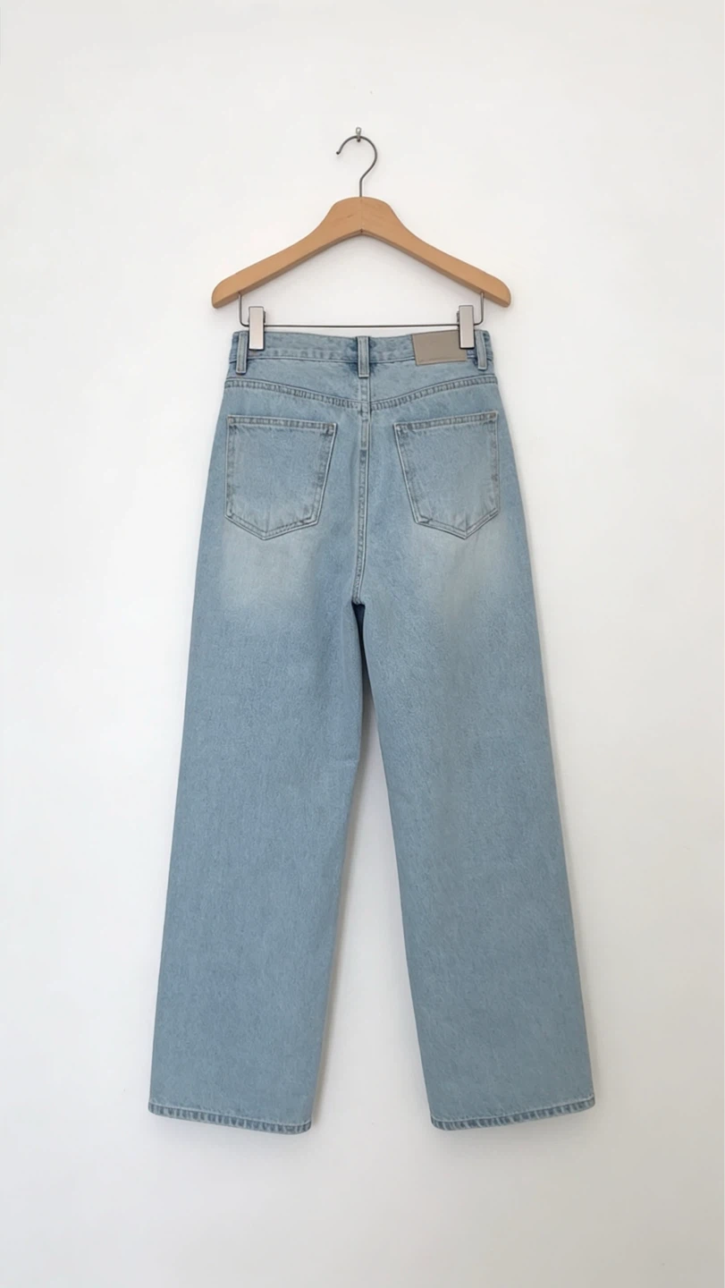 Brand New Light Wash Wide Leg Jeans (Korean Minimalist Denim) - photo 2