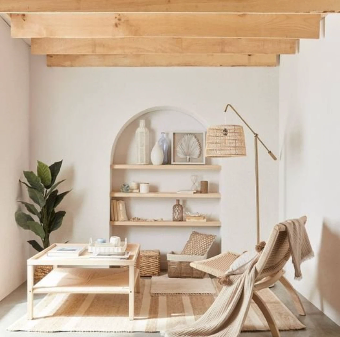 Wood and woven rope foldable chair - photo 3