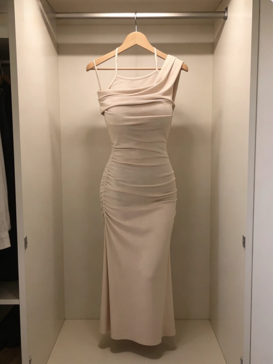 Brand New Elegant Draped Maxi Dress (Wedding Guest / Date Night)