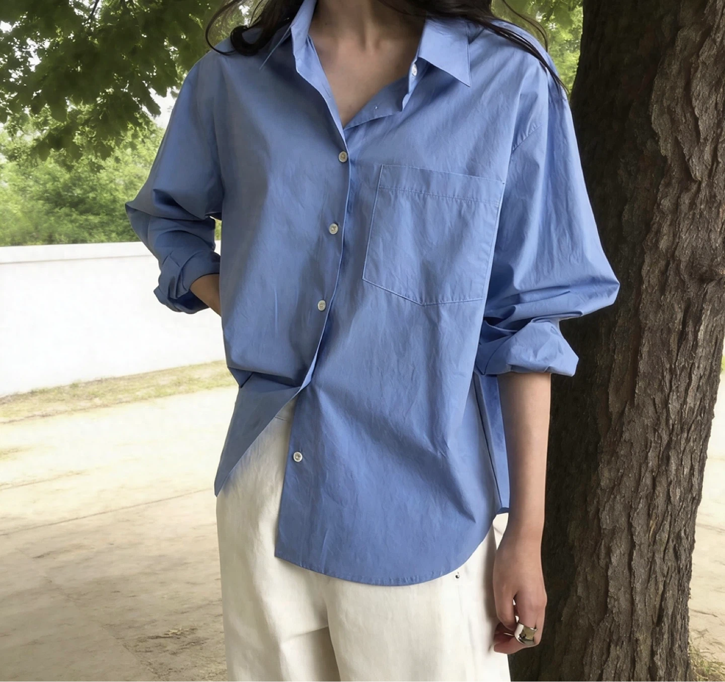 Brand New Effortless Blue Button Down Shirt (Korean Minimalist) - photo 2