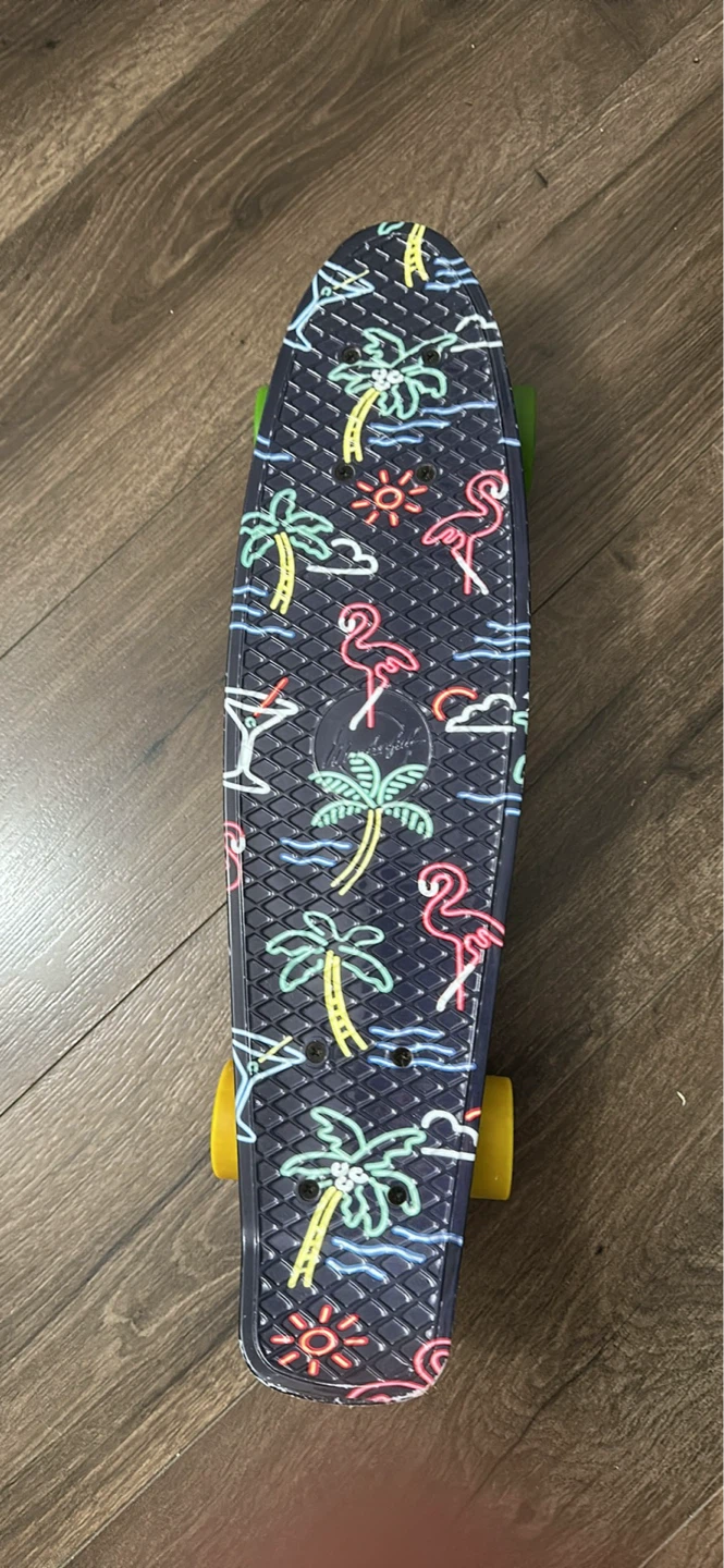 Penny Board Cruiser Skateboard - Tropical Flamingo Design