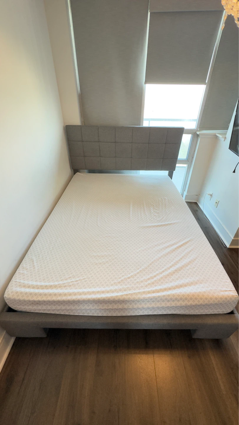 Queen bed with 8’’ bed story foam mattress