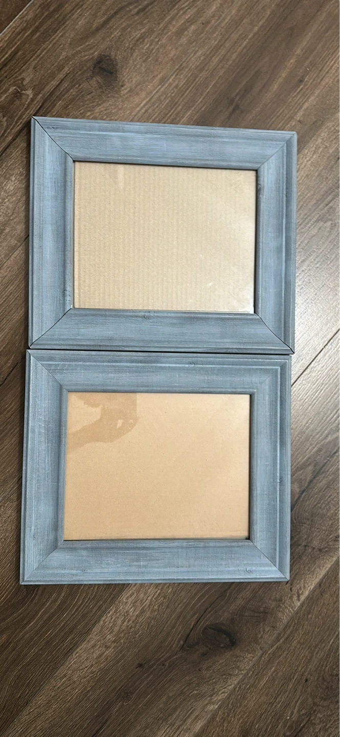 Blue Distressed Wood Photo Frames - Set of 2