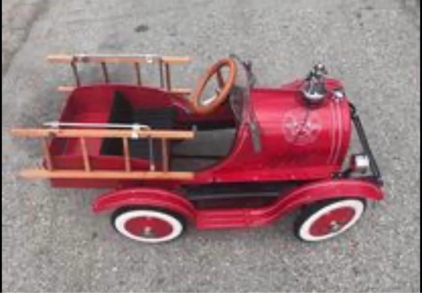 1952 Red Fire Truck Pedal Car with Wooden Ladders