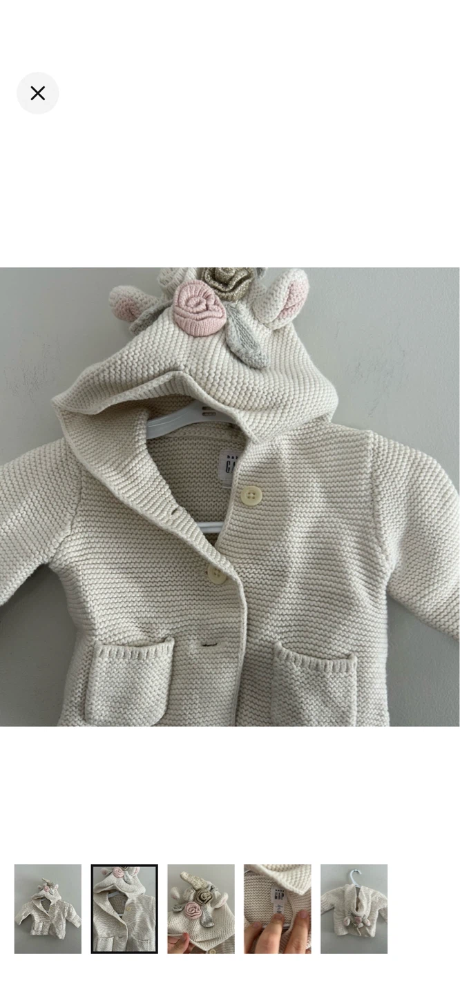 Baby Gap Unicorn Hooded Cardigan 0-3 Months - photo 2