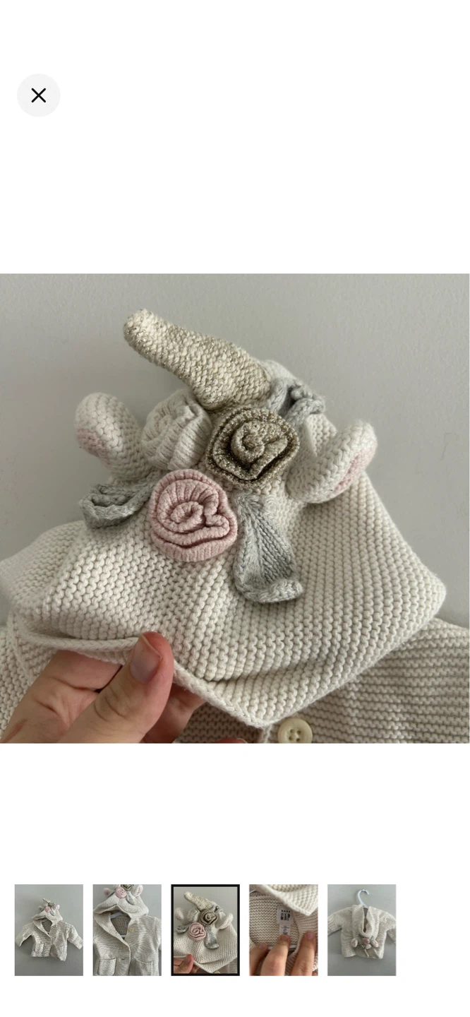 Baby Gap Unicorn Hooded Cardigan 0-3 Months - photo 3