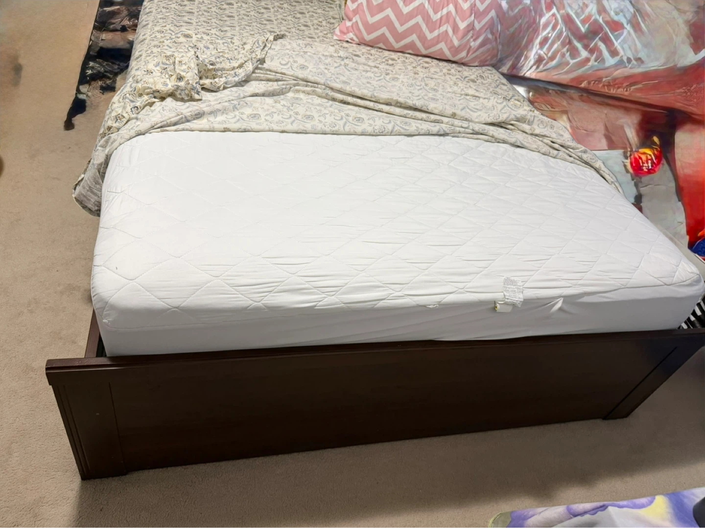 Queen size mattress with bed frame